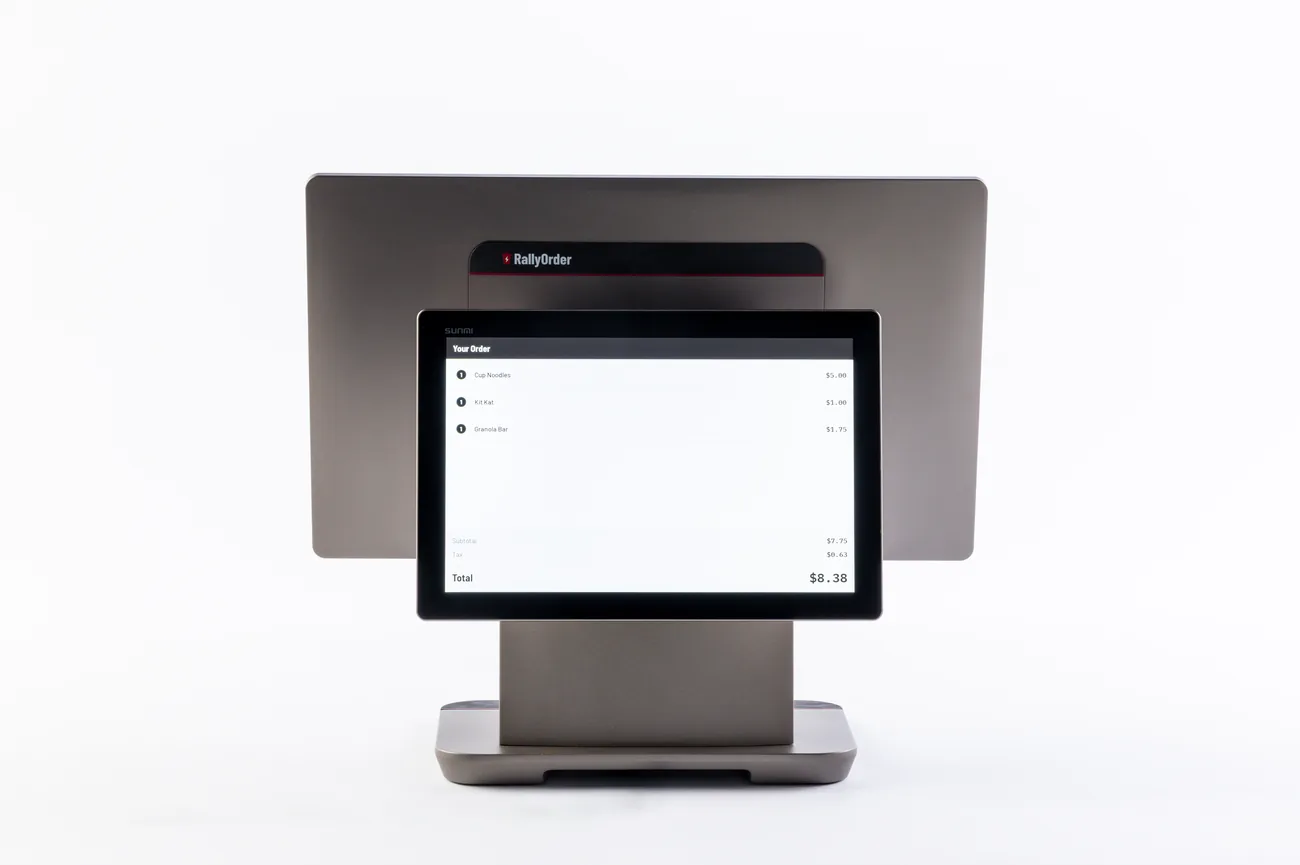 RallyOrder Pro dual-screen POS at the register